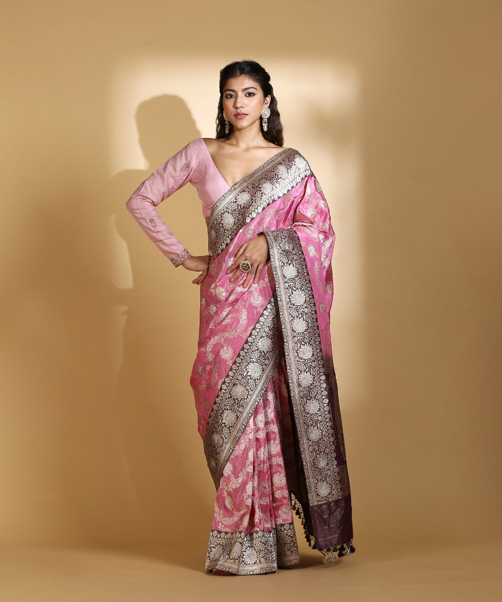 Baby_Pink_Handloom_Pure_Silk_Tissue_Banarasi_Saree_With_Wine_Floral_Border_WeaverStory_02