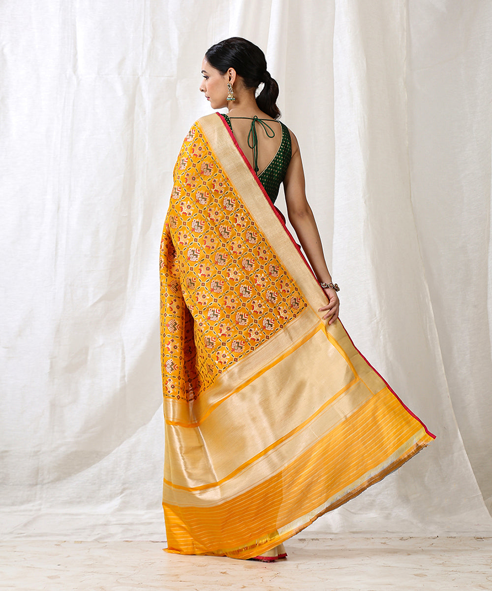 Handloom_Mustard_Pure_Katan_Silk_Patola_Saree_With_Cutwork_Weave_WeaverStory_03