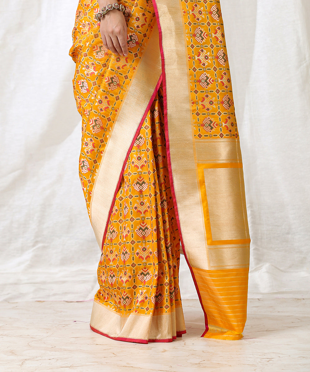 Handloom_Mustard_Pure_Katan_Silk_Patola_Saree_With_Cutwork_Weave_WeaverStory_04