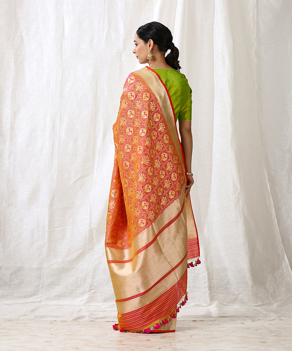 Handloom_Peach_Pure_Katan_Silk_Patola_Saree_With_Cutwork_Weave_WeaverStory_03