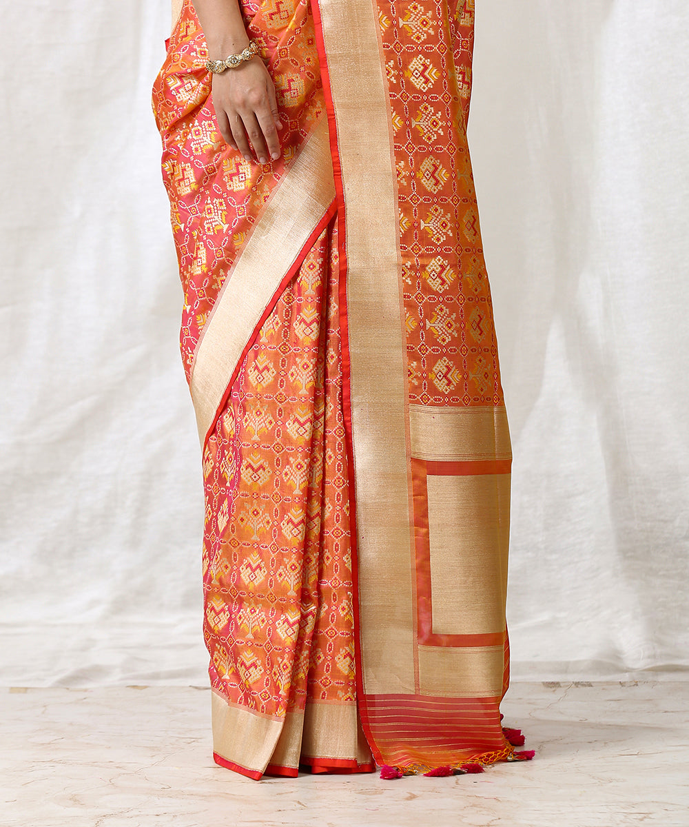 Handloom_Peach_Pure_Katan_Silk_Patola_Saree_With_Cutwork_Weave_WeaverStory_04