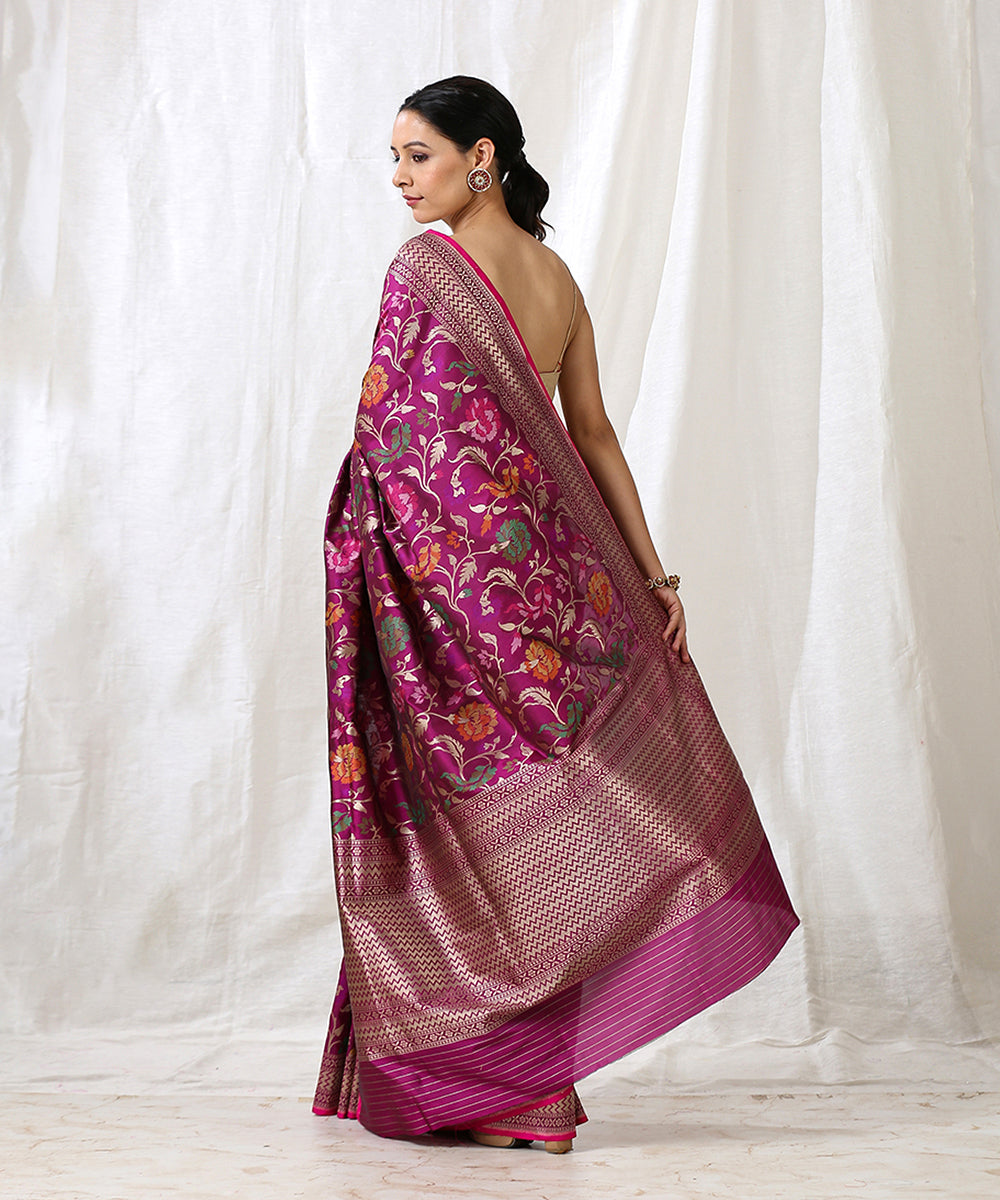 Purple_Handloom_Pure_Katan_Silk_Banarasi_Saree_With_Cutwork_Meenakari_Jaal_WeaverStory_03