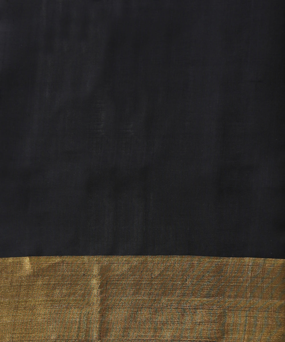 Black_Handloom_Mulberry_Silk_Patola_Saree_With_Gold_Tissue_Border_WeaverStory_05