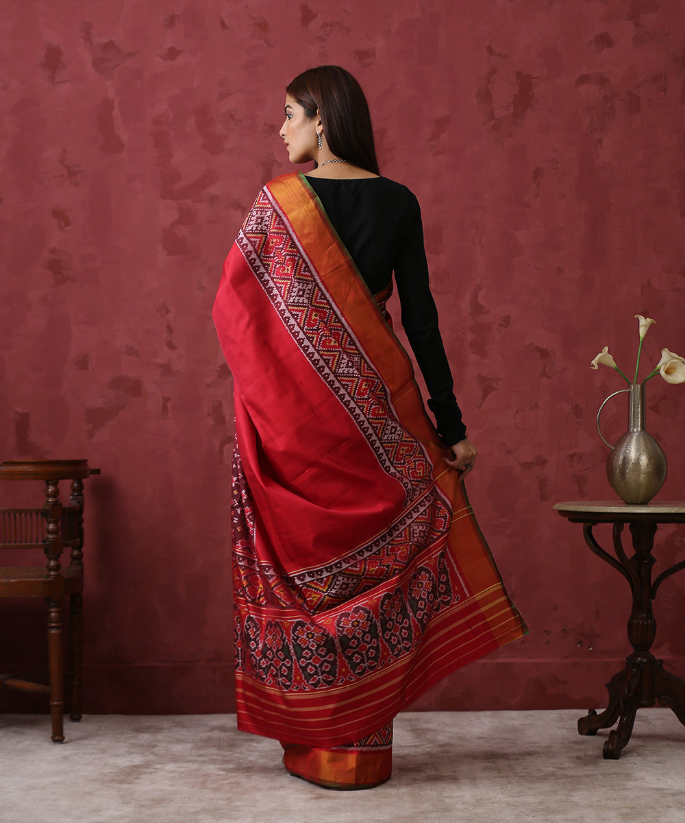 Handloom_Red_Mulberry_Silk_Plain_Patola_Saree_WeaverStory_03