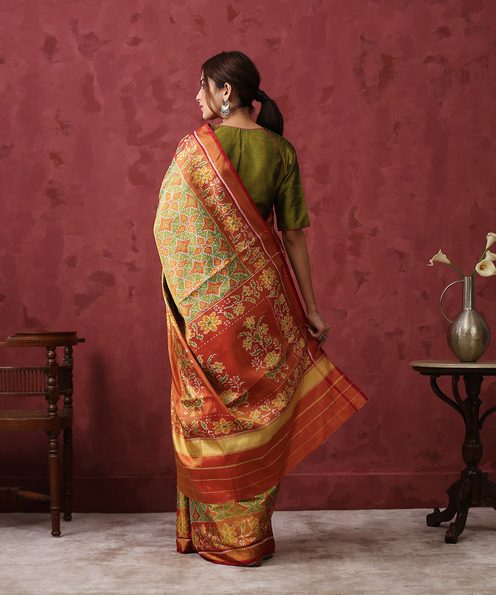 Green_Handloom_Tissue_Silk_Patola_Saree_With_Red_Border_WeaverStory_03