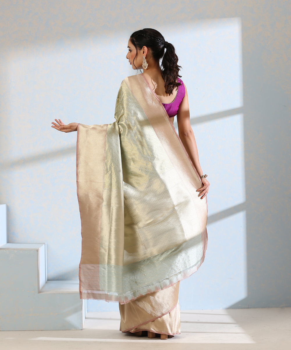 Handloom_Pista_Pure_Katan_Silk_Kimkhab_Banarasi_Saree_With_Mauve_Border_WeaverStory_03