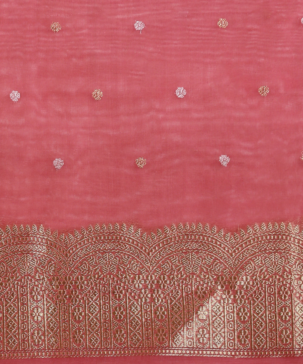 Old_Rose_Handloom_Kora_Silk_Banarasi_Saree_With_Scalloped_border_WeaverStory_05