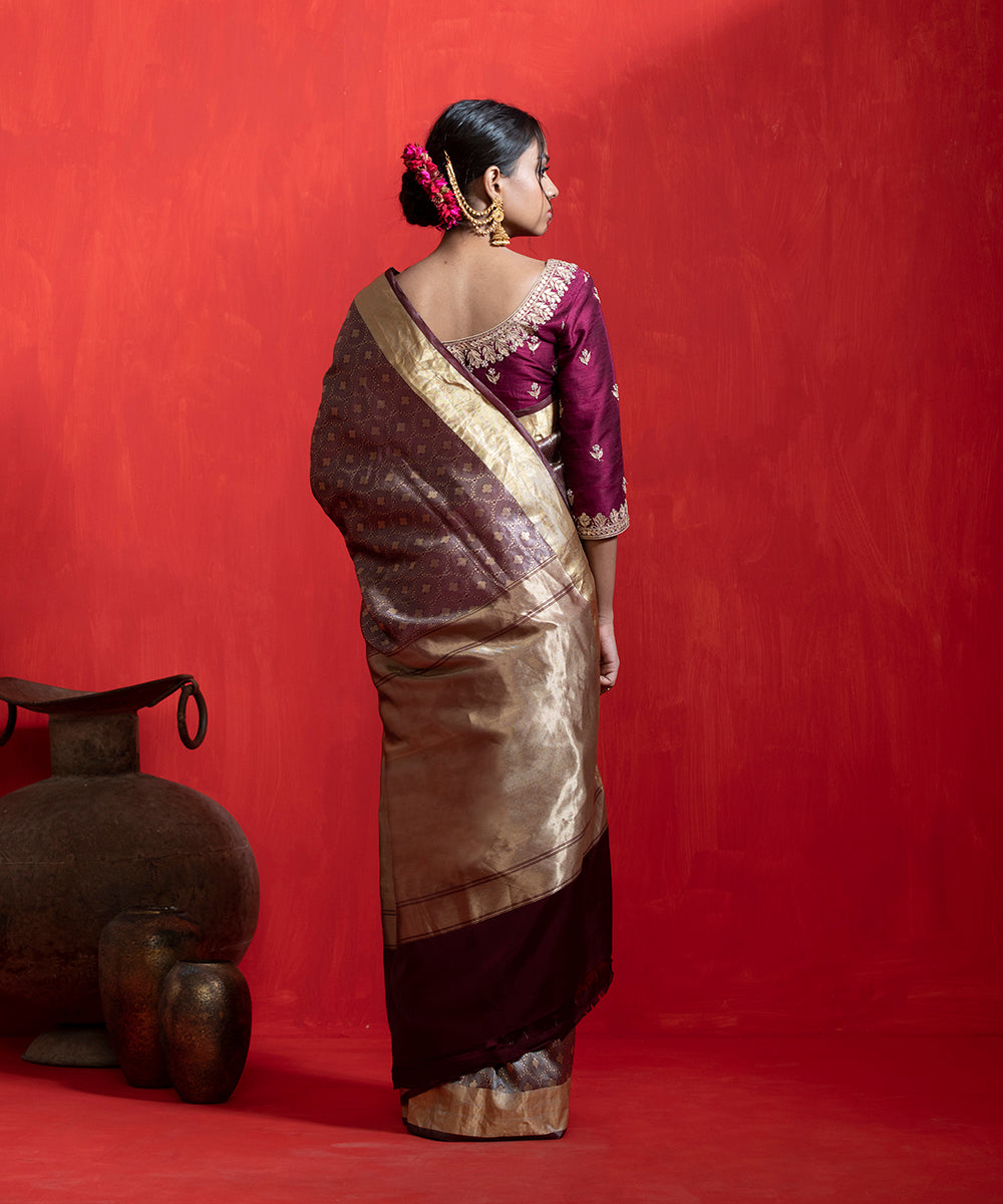 Handloom_Wine_Tissue_Silk_Brocade_Banarasi_Saree_WeaverStory_03