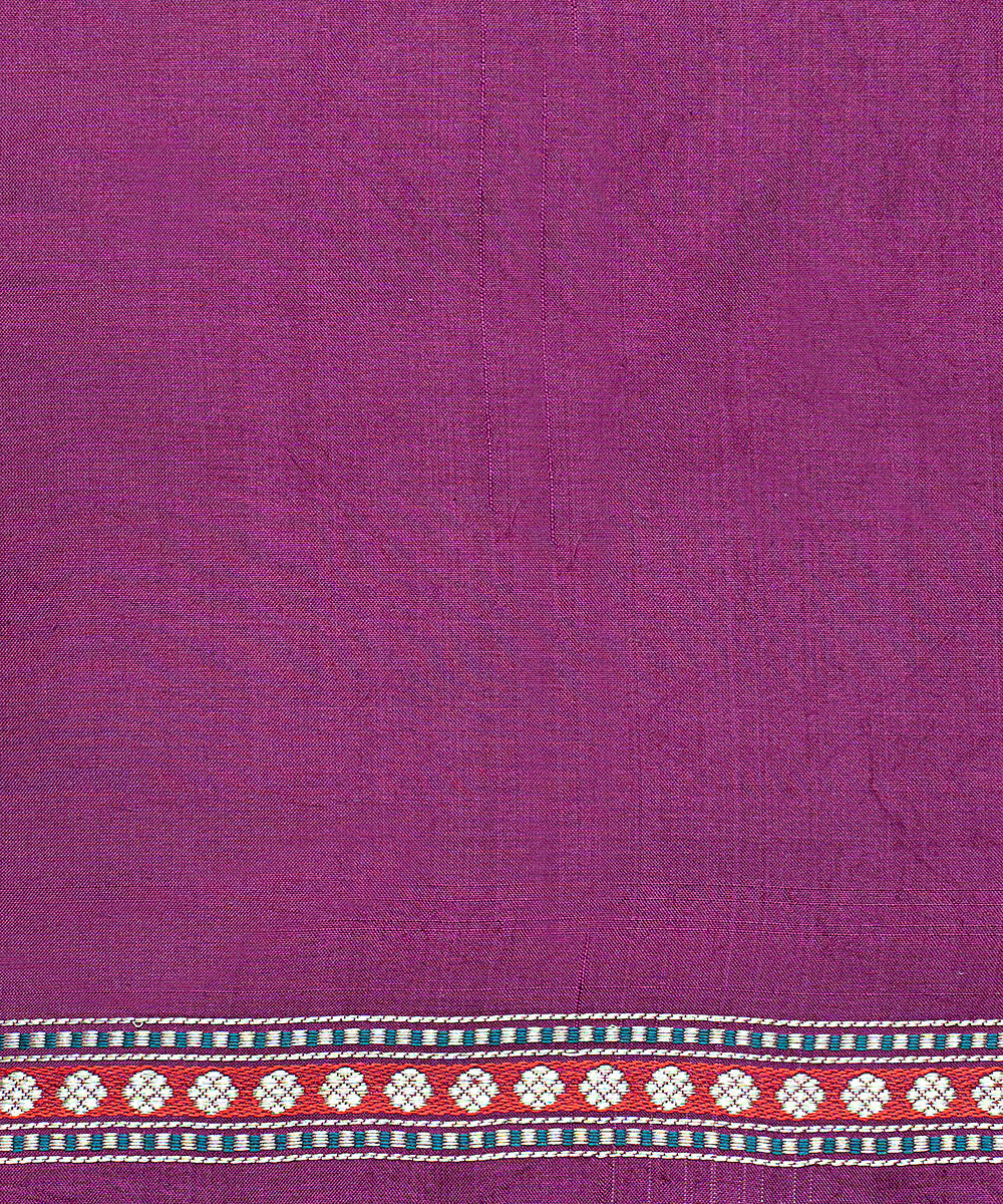 Yellow_Handloom_Pure_Katan_Silk_Striped_Banarasi_Saree_With_Wine_Border_WeaverStory_05