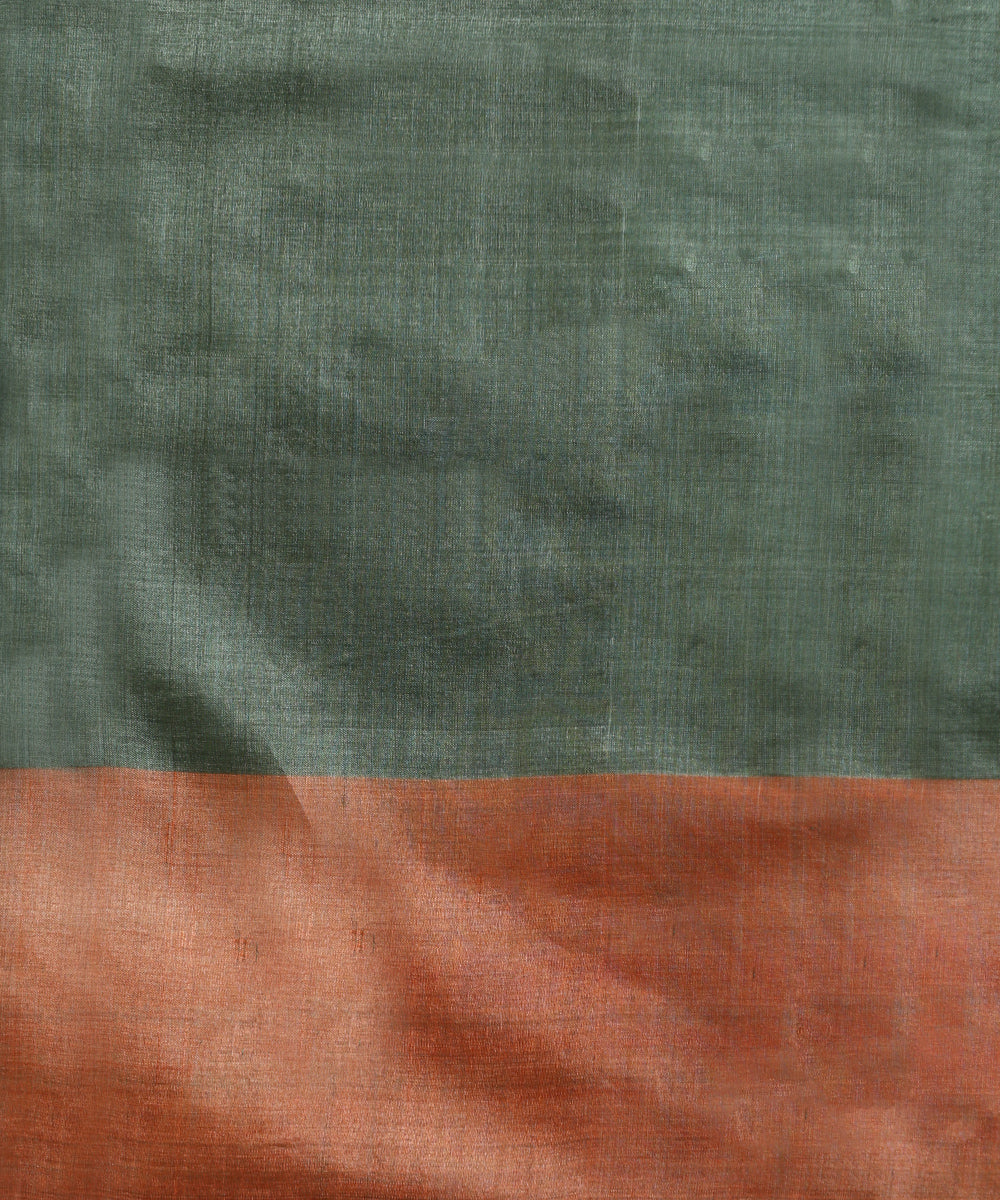Sage_Green_Handloom_Pure_Kosa_Silk_Saree_With_Round_Peacock_Motif_Rust_Border_WeaverStory_05