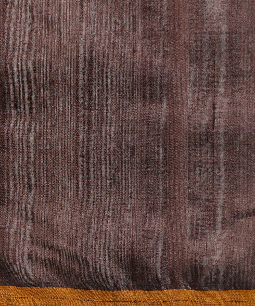 Handloom_Coke_Brown_Kosa_Silk_Saree_With_Kantha_Stitch_WeaverStory_05