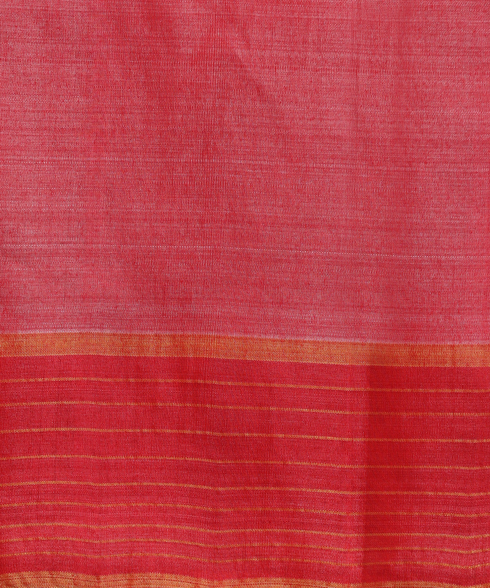 Beige_Handloom_Pure_Ghhecha_Silk_Saree_With_Temple_And_Check_Border_In_Red_And_Yellow_WeaverStory_05