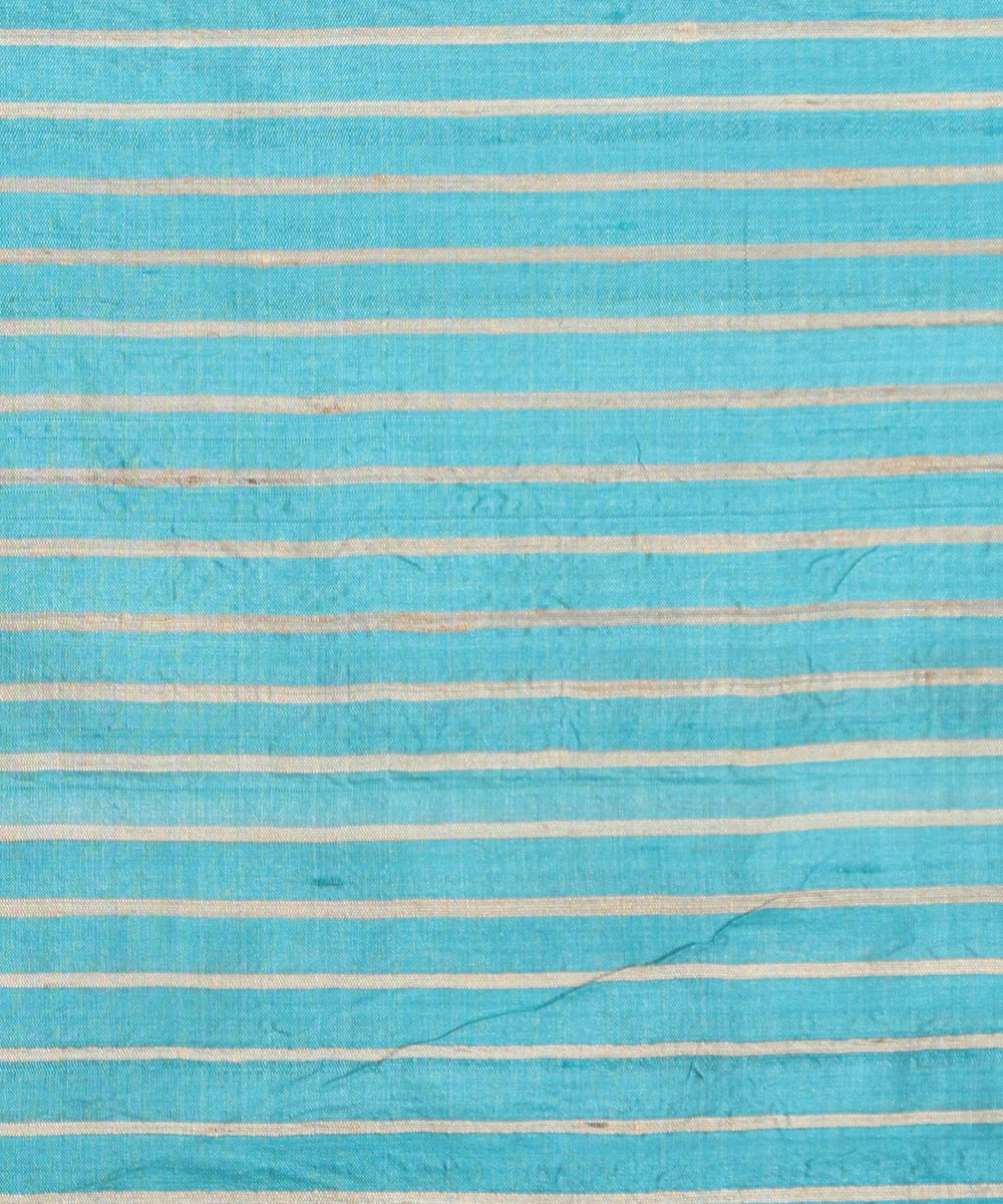 Handloom_Blue_Pure_Kosa_Silk_Saree_With_Grey_Border_WeaverStory_06