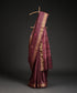 Handloom_Wine_Pure_Kosa_Silk_Saree_With_All_Over_Booti_And_Golden_Zari_Border_WeaverStory_01