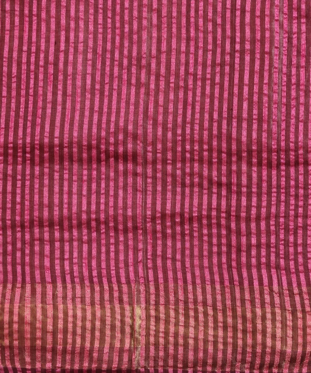 Handloom_Wine_Pure_Kosa_Silk_Saree_With_All_Over_Booti_And_Golden_Zari_Border_WeaverStory_05