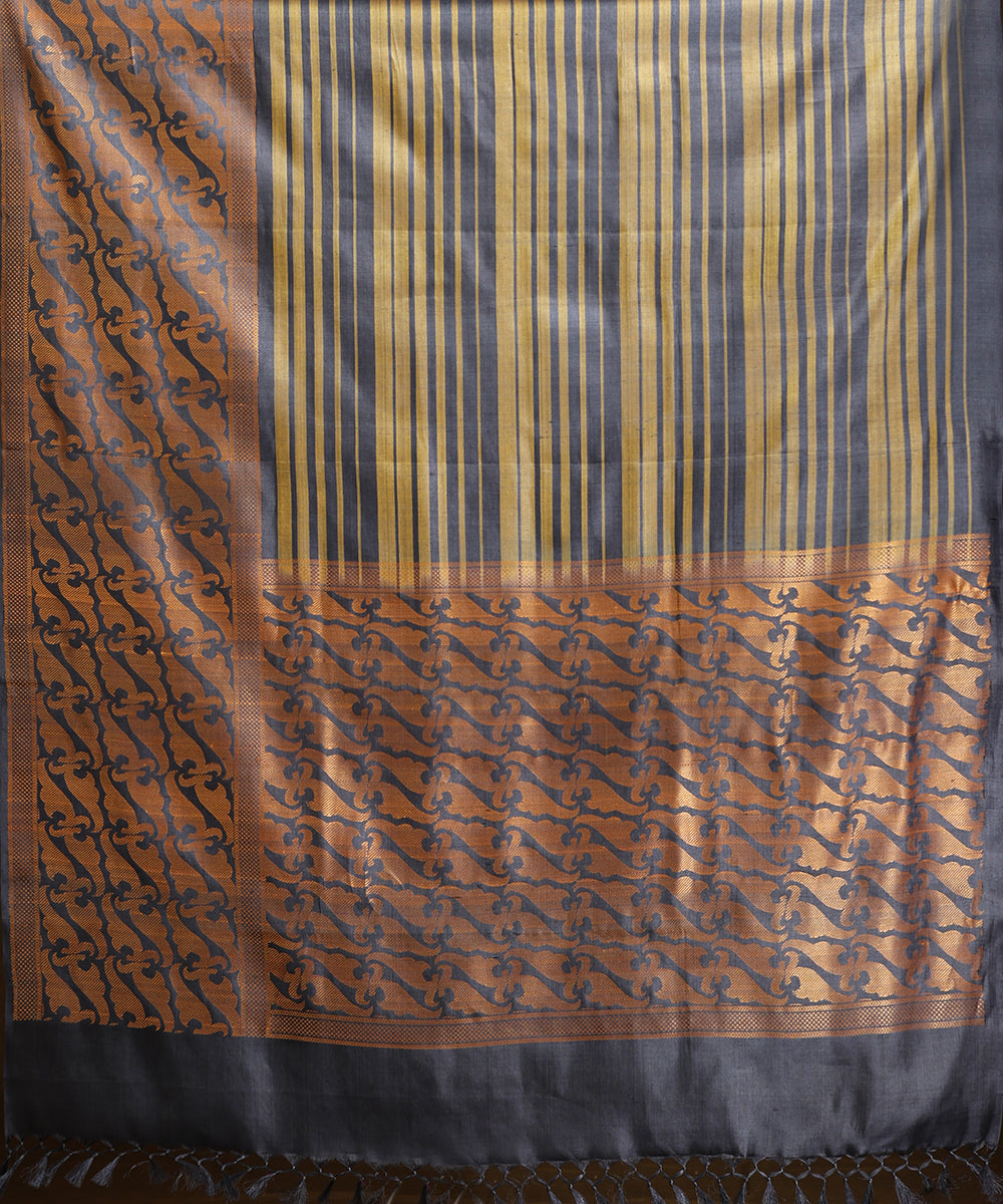 Handloom_Sky_Blue_Handloom_Pure_Kosa_Silk_Horizontal_Striped_Saree_WeaverStory_05
