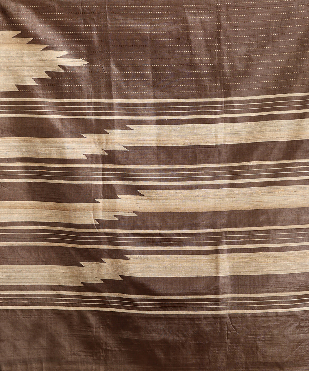 Handloom_Toosh_Pure_Kosa_Silk_Striped_Saree_With_Beige_Temple_Border_WeaverStory_05