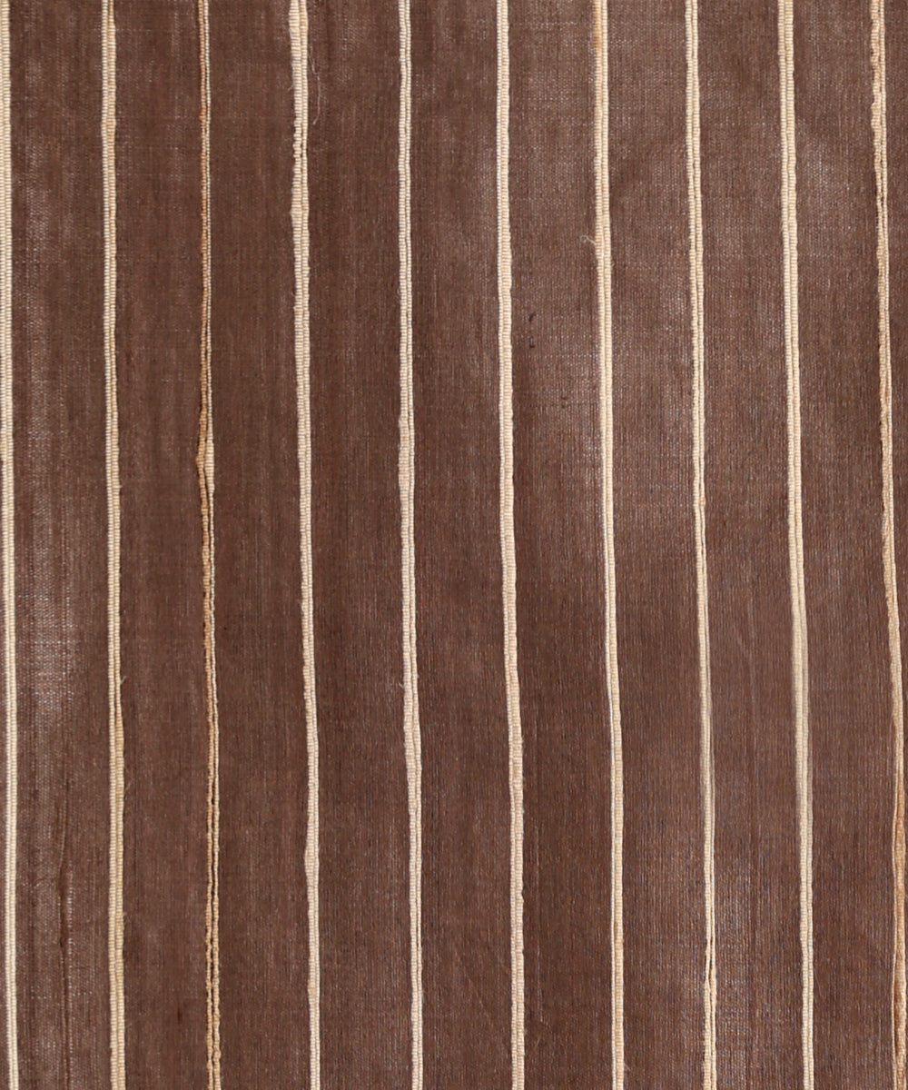 Handloom_Toosh_Pure_Kosa_Silk_Striped_Saree_With_Beige_Temple_Border_WeaverStory_06