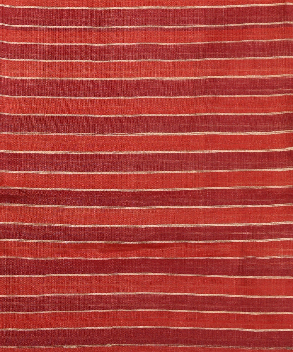 Handloom_Rust_And_Beige_Pure_Kosa_Silk_Striped_Saree_WeaverStory_06