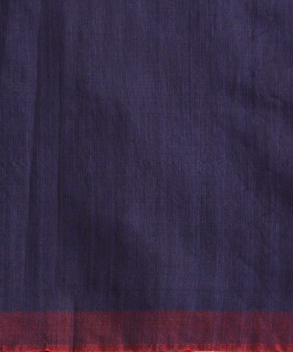 Navy_Blue_Handloom_Pure_Kosa_Silk_Saree_With_Floral_Border_And_Palla_WeaverStory_06