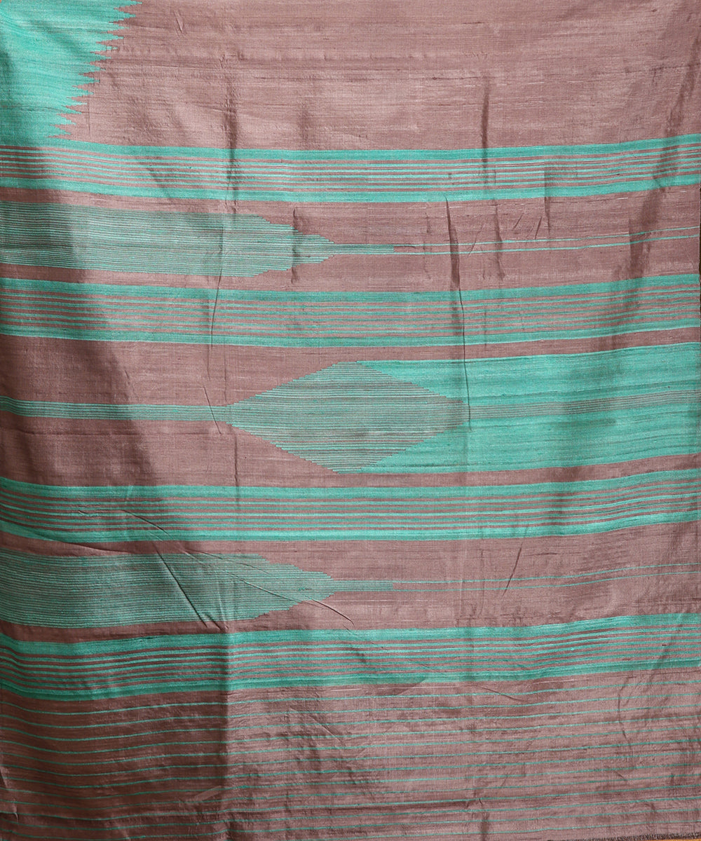 Mauve_Handloom_Pure_Kosa_Silk_Saree_With_Blue_Temple_Border_WeaverStory_05