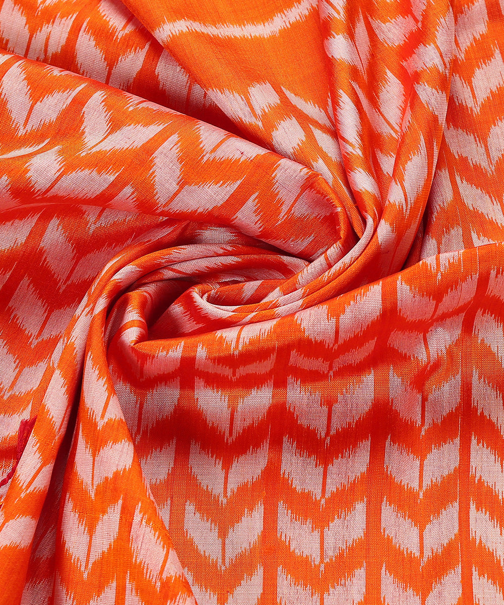 Orange_Handloom_Pure_Mulberry_Silk_Single_Ikat_Stole_WeaverStory_05