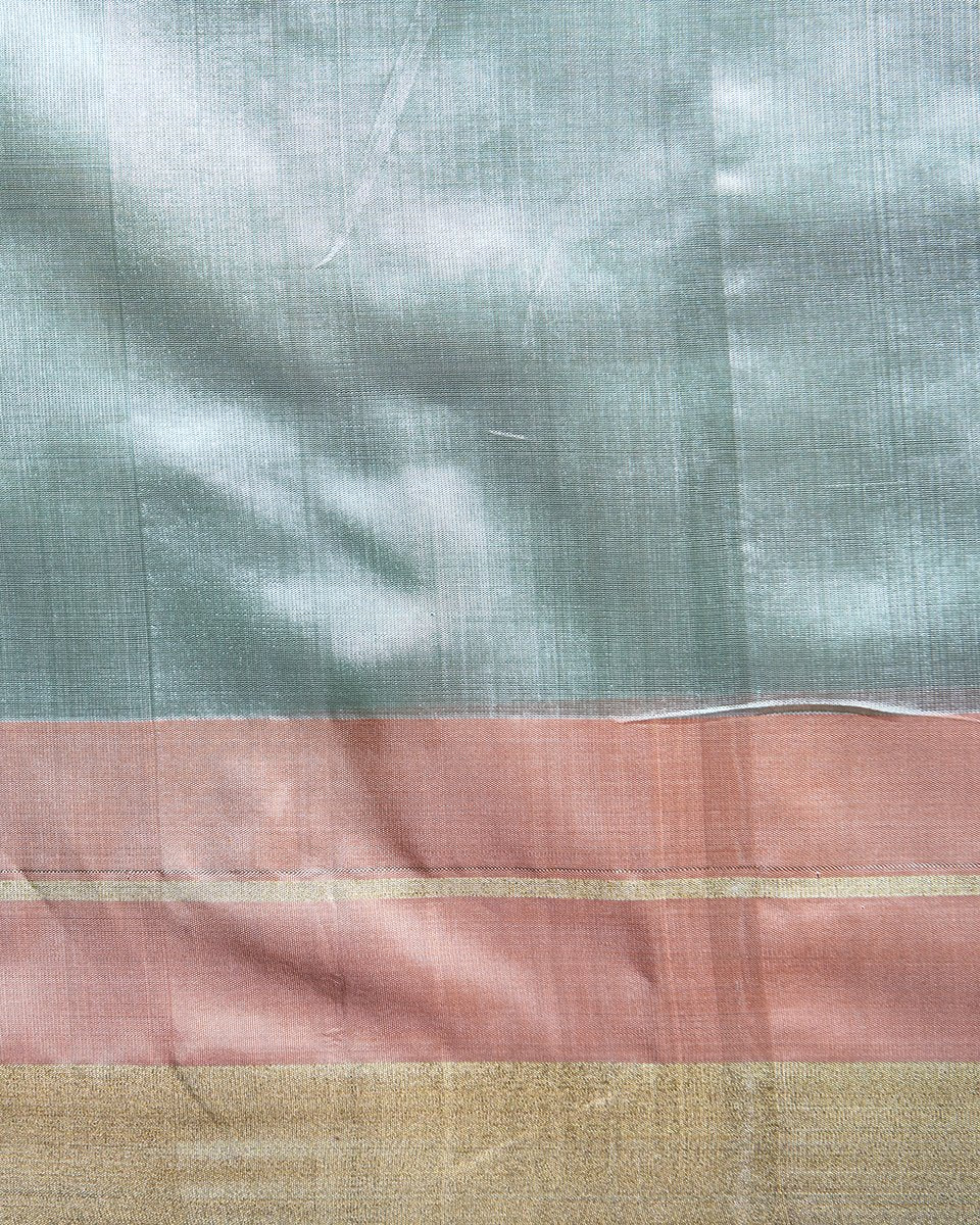 Sea_Green_Handloom_Chanderi_Saree_With_Floral_Booti_And_Pink_Border_WeaverStory_05