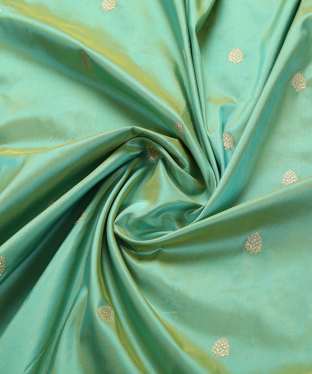 Sea_Green_Handloom_Kadhwa_Banarasi_Dupatta_with_Booti_Design_WeaverStory_05