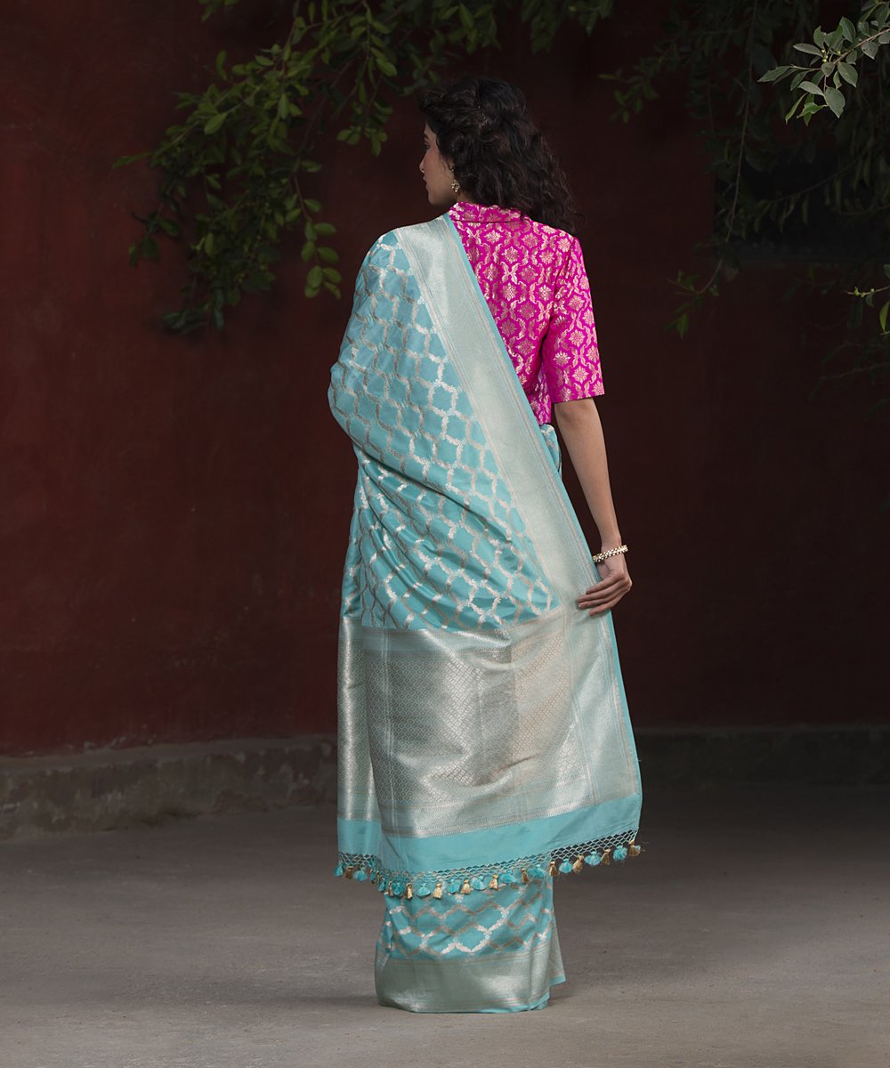 Sea_Green_Handloom_Katan_Silk_Cutwork_Banarasi_Saree_with_Jaal_WeaverStory_03