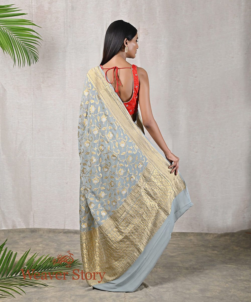 Sky_Blue_Woven_Handloom_Banarasi_Georgette_Saree_with_Floral_Jaal_WeaverStory_03