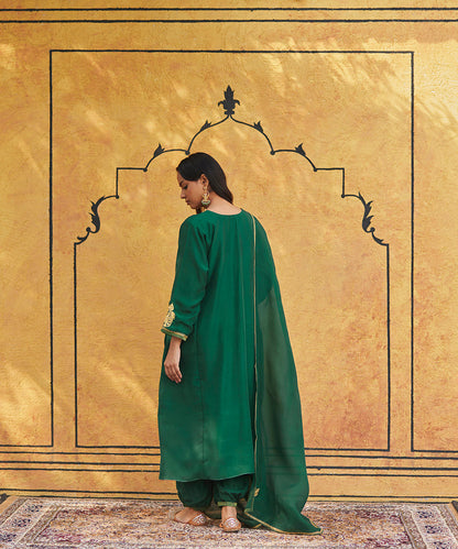 Bottle_Green_Pure_Silk_Tilla_Hand_Embroidered_Suit_With_Pants_And_Dupatta_WeaverStory_03