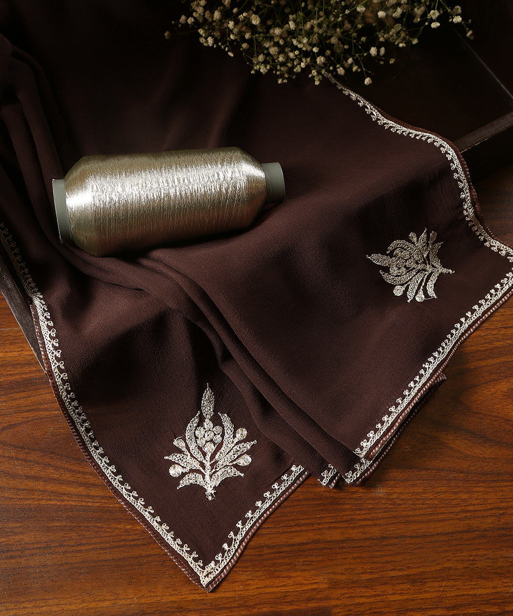 Dark_Brown_Pure_Silk_Kashmiri_Tilla_Hand_Embroidered_Dupatta_With_Konia_WeaverStory_01