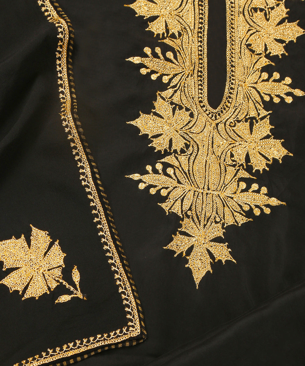 Black_Pure_Silk_Tilla_Hand_Embroidered_Unstitched_Suit_Set_With_Dupatta_WeaverStory_04