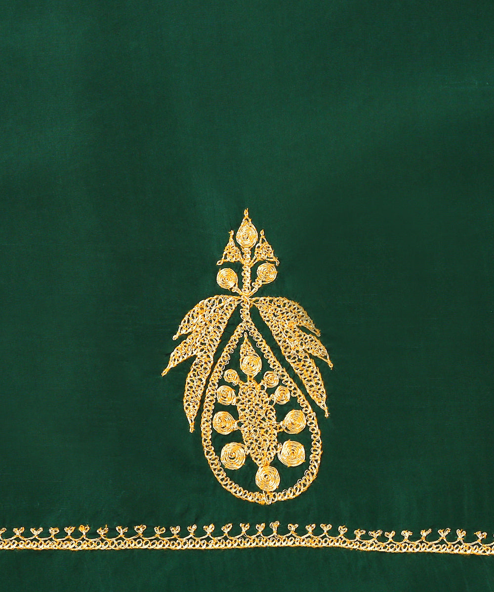 Bottle_Green_Pure_Silk_Tilla_Hand_Embroidered_Unstiched_Suit_Set_With_Dupatta_WeaverStory_05