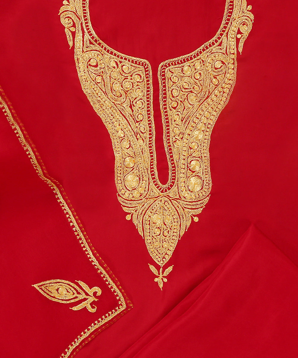 Red_Pure_Silk_Tilla_Hand_Embroidered_Unstitched_Suit_Set_With_Dupatta_WeaverStory_02