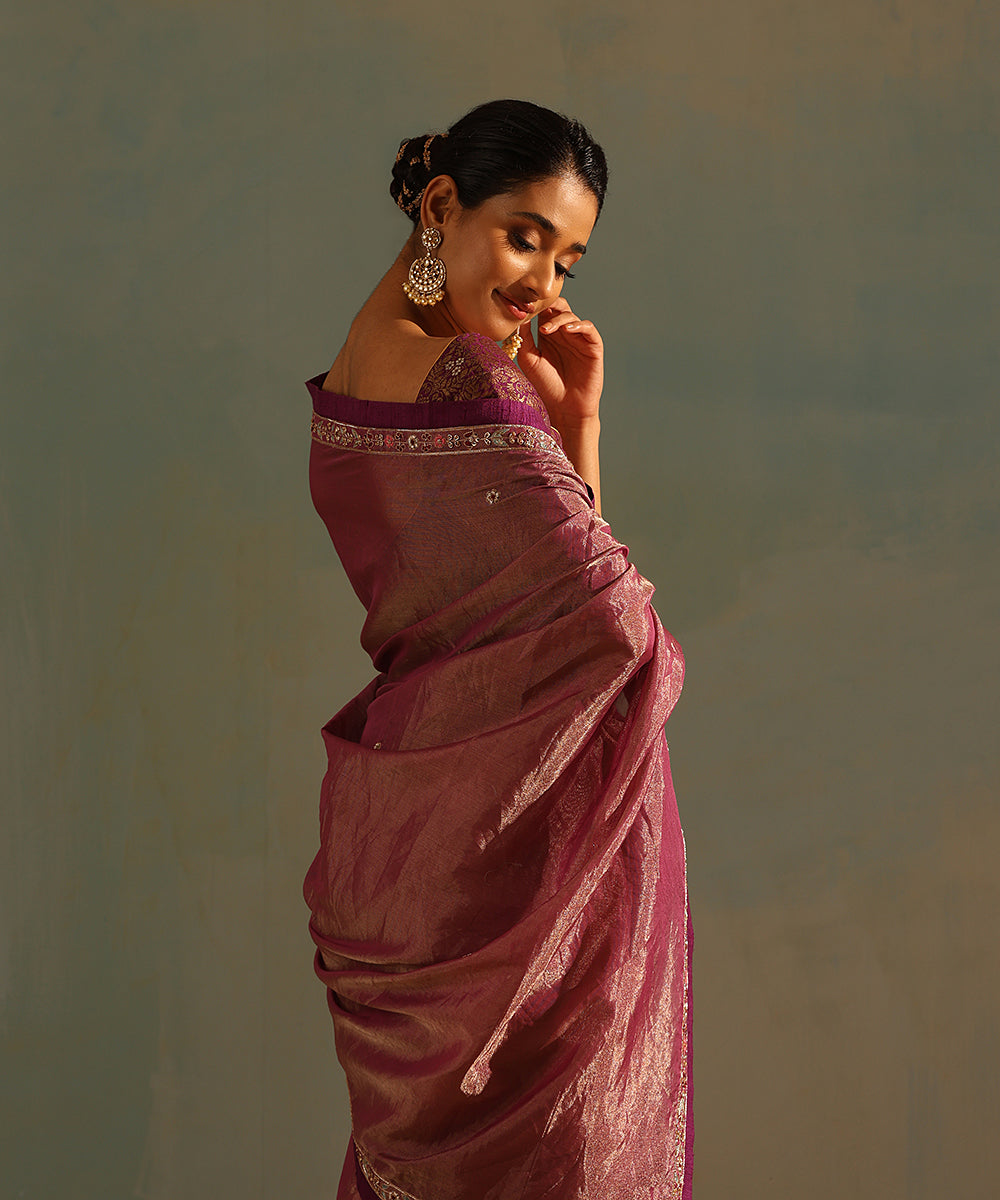 Purple_Hand_Embroidered_Tissue_Silk_Saree_With_Zardozi_And_Raw_Silk_Border_WeaverStory_02