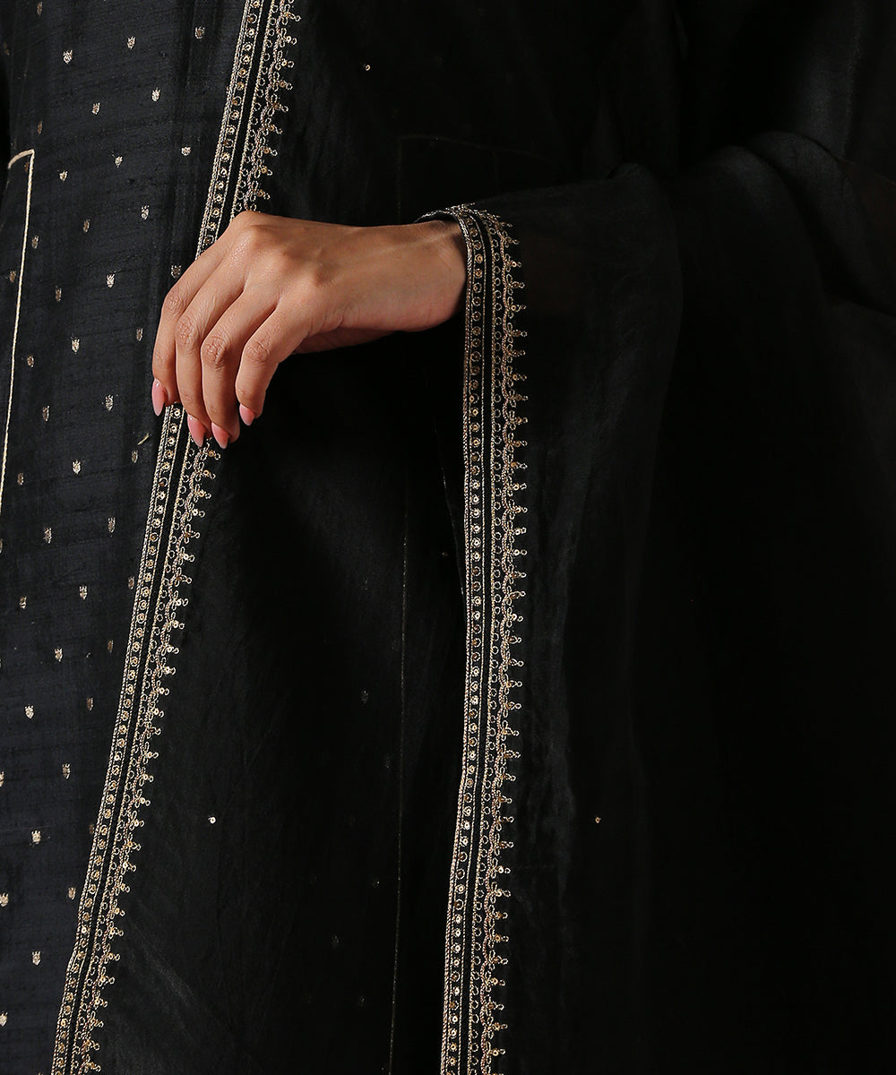 Black_Handloom_Organza_Dupatta_with_Aari_Embroidery_Border_WeaverStory_03