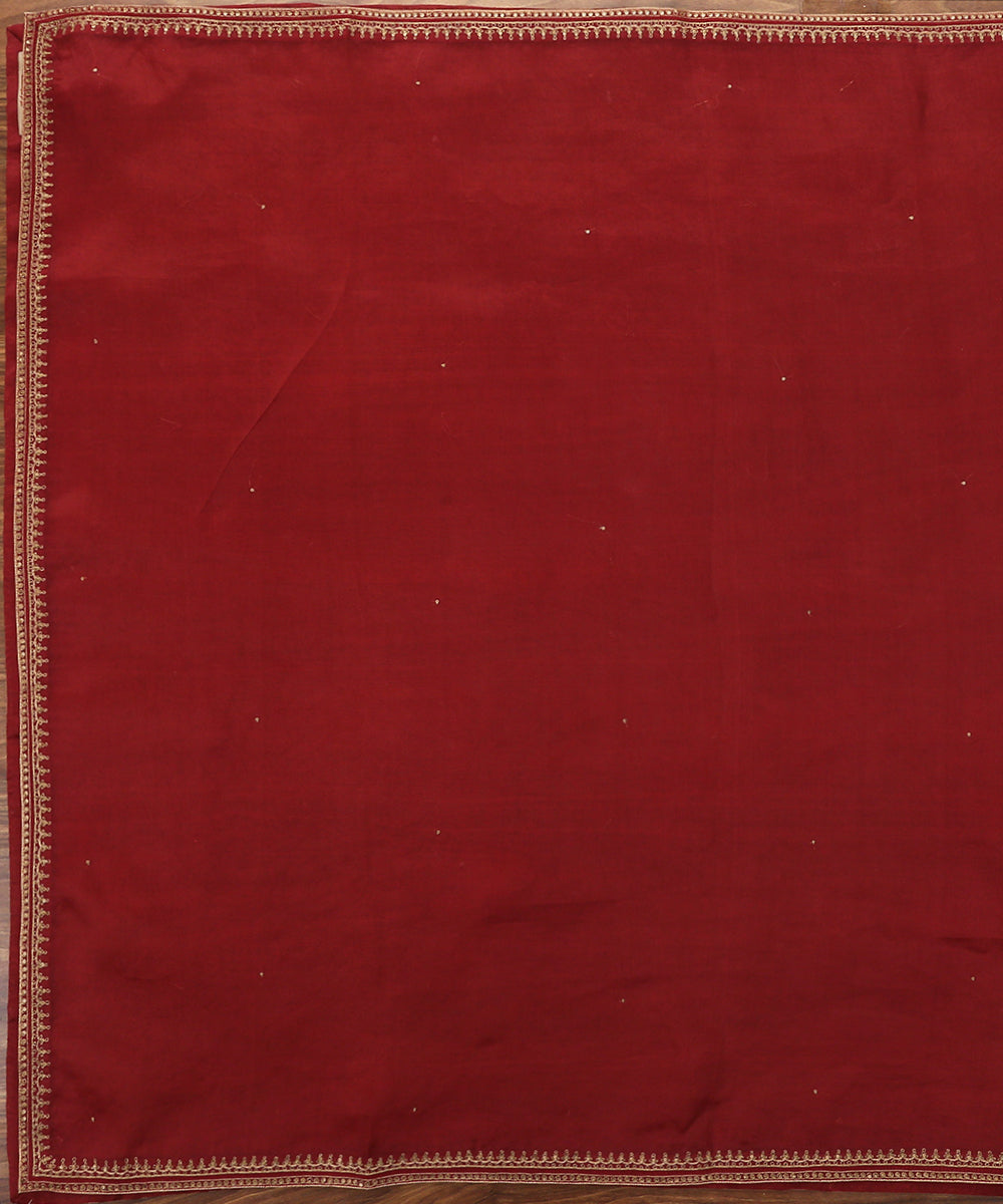 Handloom_Maroon_Organza_Dupatta_with_Zardozi_Aari_Border_WeaverStory_02