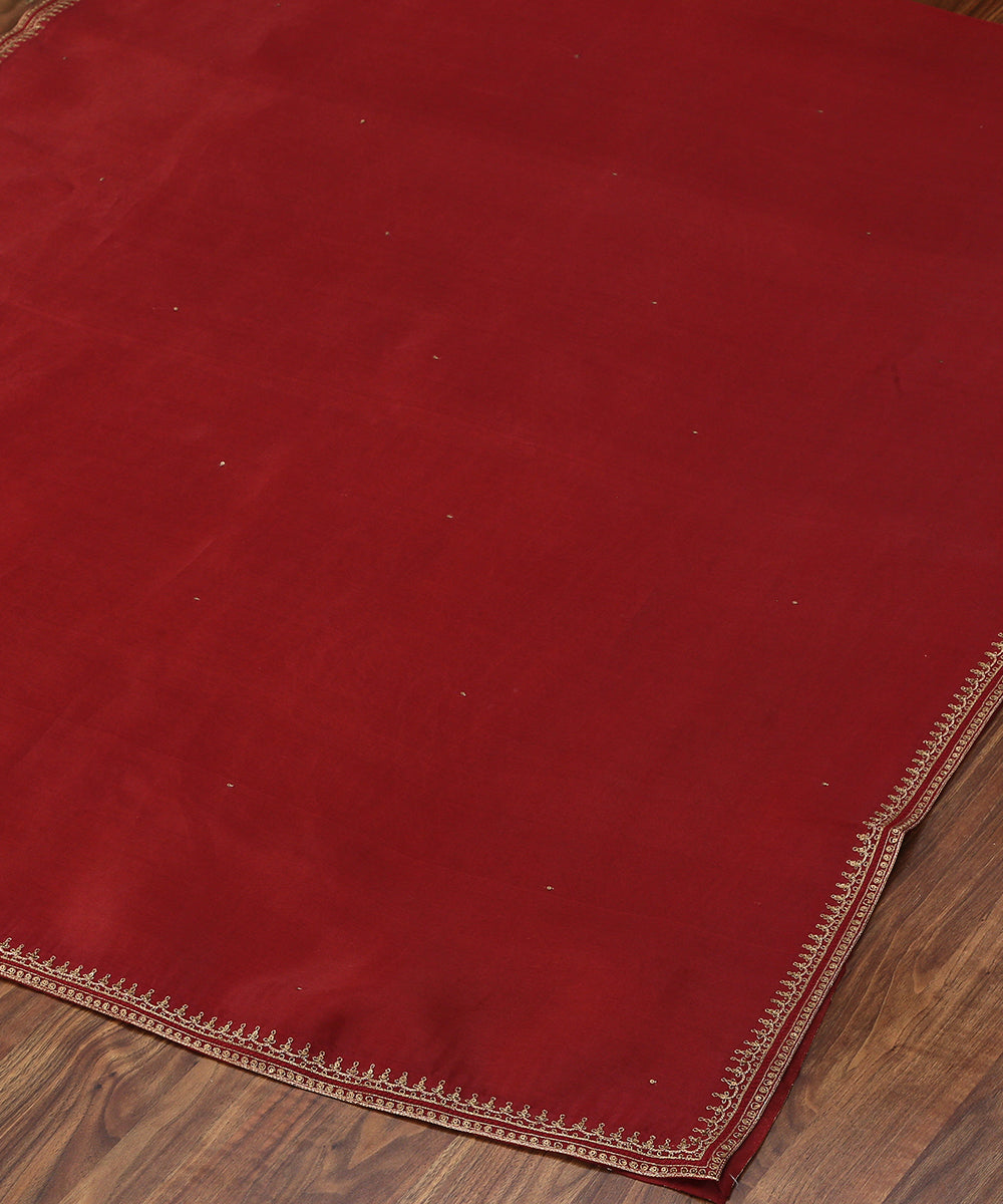 Handloom_Maroon_Organza_Dupatta_with_Zardozi_Aari_Border_WeaverStory_03