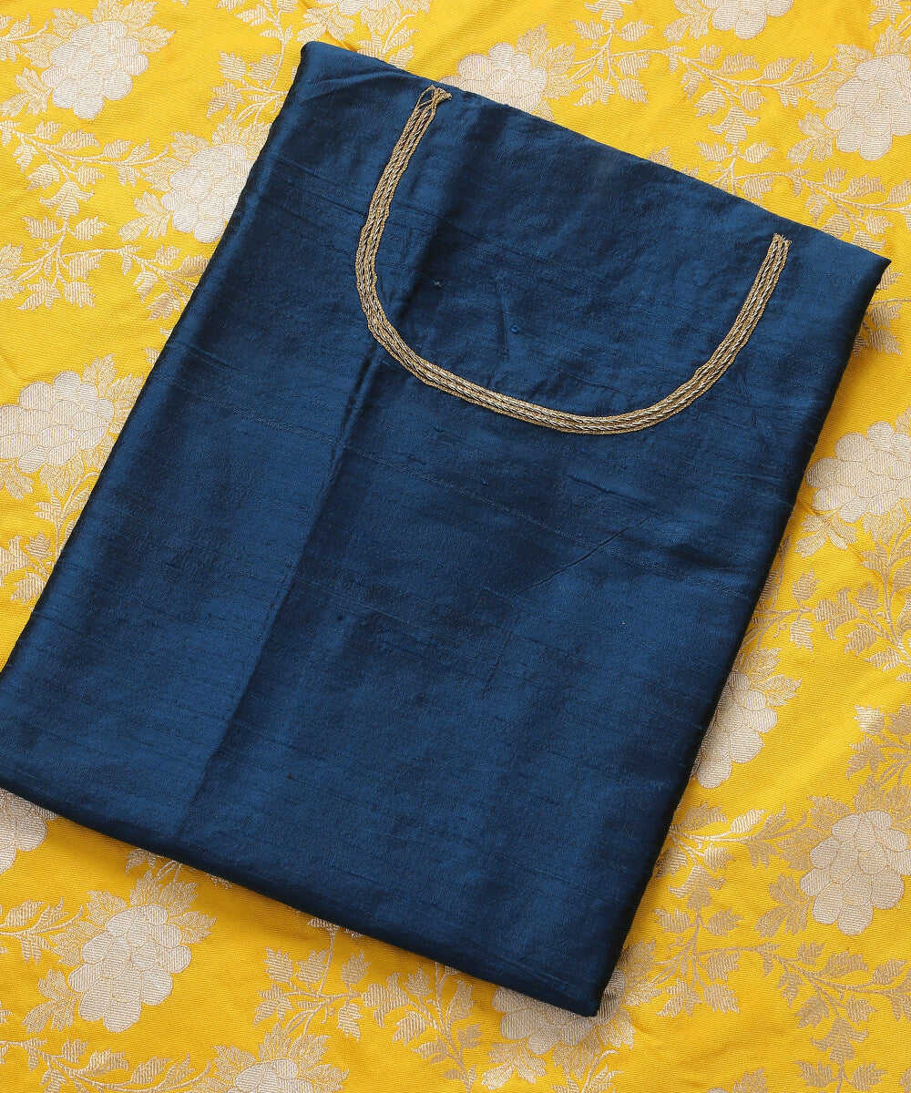 Teal_Raw_Silk_Teen_Patti_Hand_Embroidered_Blouse_Fabric_with_Zardozi_and_Dori_WeaverStory_02