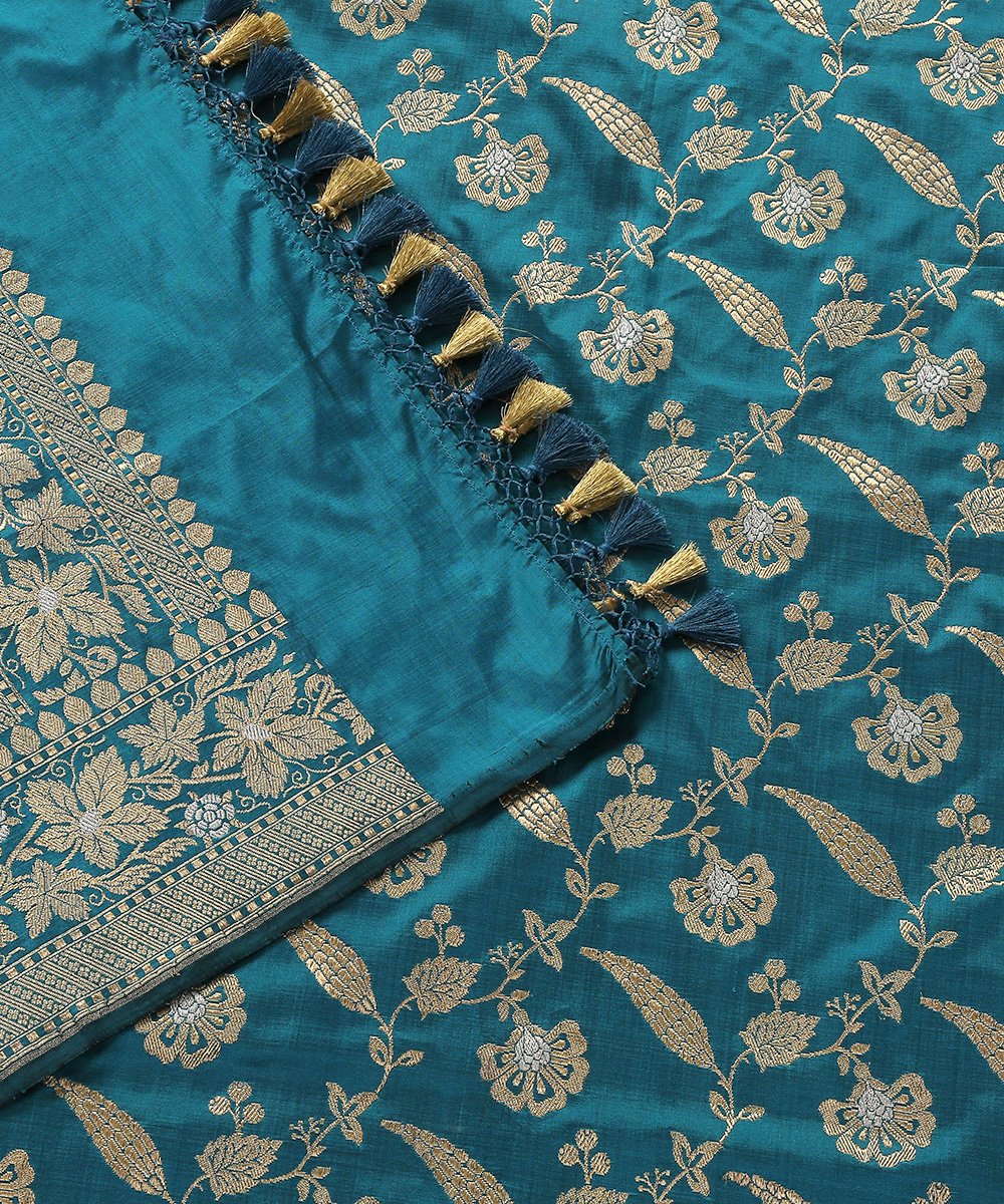 Teal_Blue_Handloom_Pure_Katan_Silk_Kadhwa_Jangla_Banarasi_Dupatta_WeaverStory_05