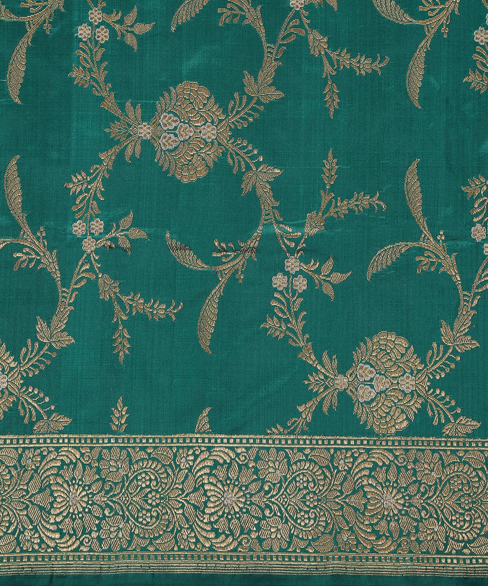 Teal_Green_Handloom_Katan_Silk_Kadhwa_Jangla_Banarasi_Dupatta_WeaverStory_03