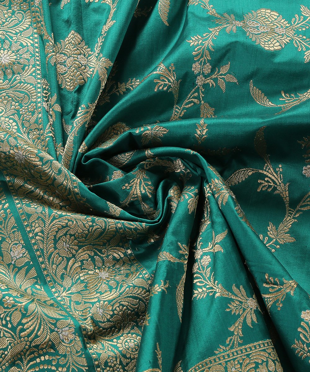 Teal_Green_Handloom_Katan_Silk_Kadhwa_Jangla_Banarasi_Dupatta_WeaverStory_06