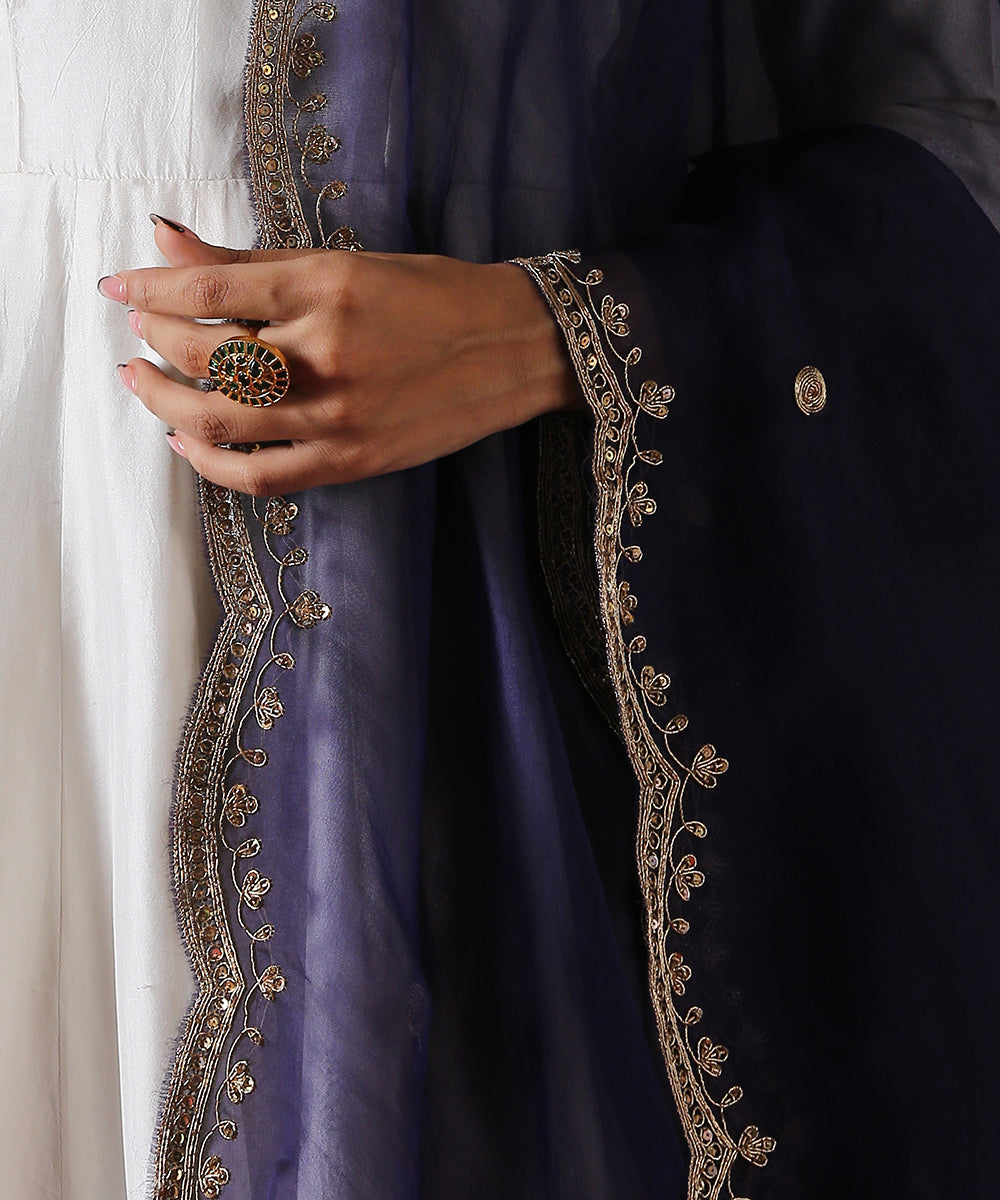 Blue_Organza_Zardozi_Dupatta_with_Hand_Embroidered_Scallop_Border_WeaverStory_03