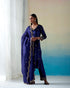 Navy_Blue_Pure_Velvet_Hand_Embroidered_Zardozi_Kurta_Set_with_Farshi_Pants_and_Organza_Dupatta_WeaverStory_02