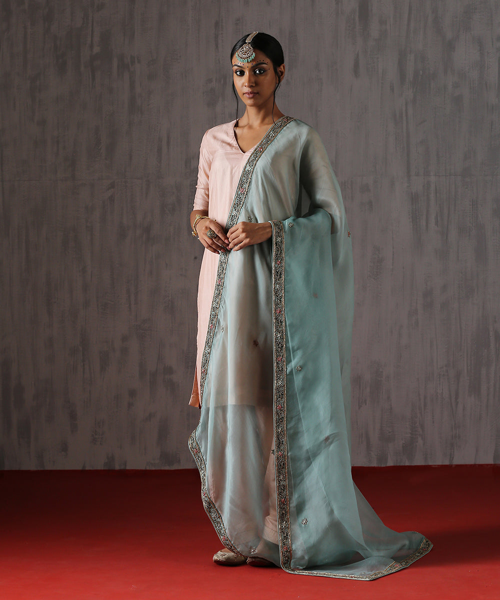 Ice_Blue_Hand_Embroidered_Organza_Dupatta_WeaverStory_01