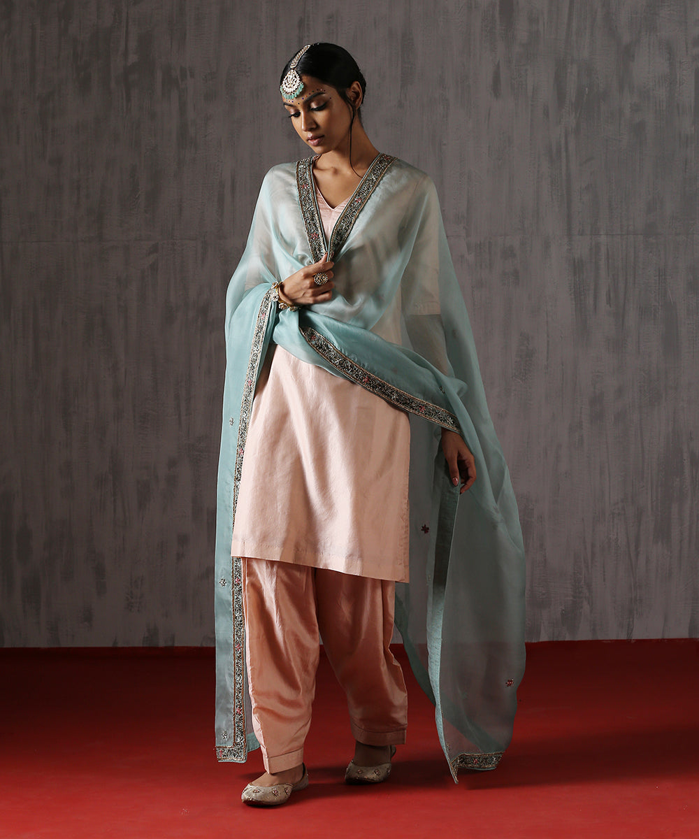 Ice_Blue_Hand_Embroidered_Organza_Dupatta_WeaverStory_02