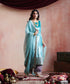 Ice_Blue_Hand_Embroidered_Velvet_Kurta_With_Grey_Farshi_And_Organza_Dupatta_WeaverStory_04