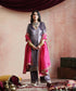 Dark_Grey_Hand_Embroidered_Velvet_Kurta_With_Velvet_Farshi_And_Pink_Organza_Dupatta_WeaverStory_05