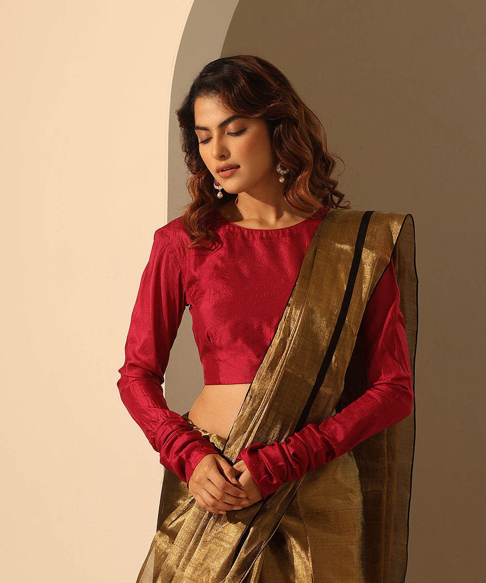 Viva_Magenta_Pure_Silk_Blouse_With_Zardozi_Work_WeaverStory_01